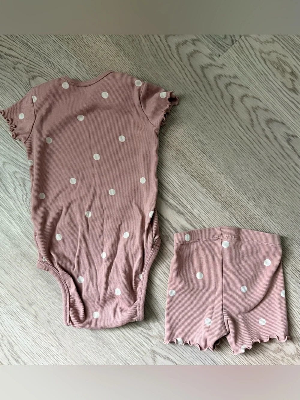 H&M Ribbed Organic Cotton Set in Blush
